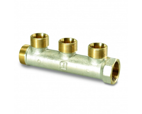 Коллектор Luxor CP 403 3/4”-(24х19) PN-10 ЕК распределительный, корпус - латунь, 3 выхода