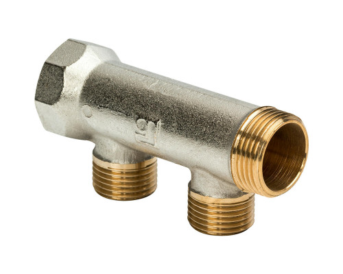 Коллектор LUXOR CP 422 G1″ х G1/2″ ДУ-25 PN-10 распределительный, корпус - латунь, 5 отводов