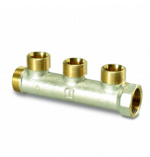 Коллектор LUXOR CP 423 G3/4″ х G1/2″ ДУ-20 PN-10 распределительный, корпус - никелированная латунь, 5 отводов