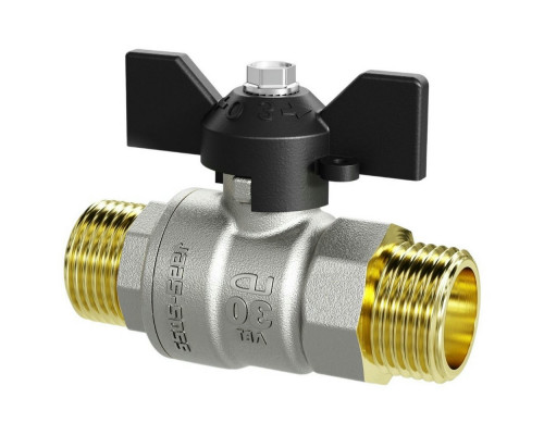Кран шаровой LD Pride 47.H-Н.Б ДУ-15 PN-40 полнопроходной латунный, наружная/наружная резьба, управление ручка-бабочка
