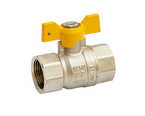 Кран шаровой MVI BV.813 3/4" ДУ-20 PN-25 латунный никелированный, внутренняя / внутренняя резьба, управление ручка-бабочка