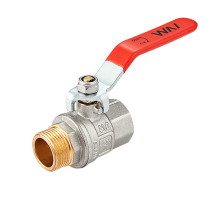 Кран шаровой MVI BV.512 1/2" ДУ-15 PN-40 латунный никелированный, внутренняя / наружная резьба, управление ручка-рычаг