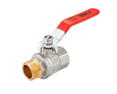 Кран шаровой MVI BV.512 3/4" ДУ-20 PN-40 латунный никелированный, внутренняя / наружная резьба, управление ручка-рычаг