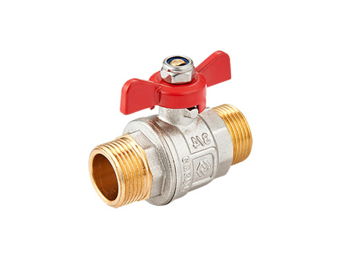 Кран шаровой MVI BV.515 1/2" ДУ-15 PN-40 латунный никелированный, наружная / наружная резьба, управление ручка-бабочка