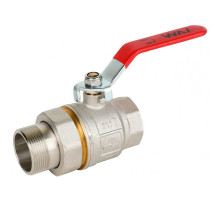 Кран шаровой MVI BV.520 11/2" ДУ-40 PN-40 латунный никелированный, внутренняя / наружная резьба, со сгоном, управление ручка-рычаг