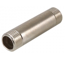Бочонок латунный MVI 1/2″ НН Ду-15x60 мм Ру-40, тип покрытия - никелированный, тип присоединения - резьбовое