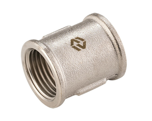 Муфта соединительная MVI 1/2″ Ду-15 Ру-40 латунная, никелированная, ВР