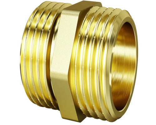 Ниппель равнопроходной LD LD.65.501 3/4″ Ду-20 Ру-40 латунь без покрытия, НР
