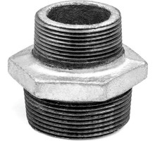 Ниппель переходной Fittex PLUS 1 1/2″х1″ ДУ-40х25 Ру-16 чугун оцинкованный, наружная резьба