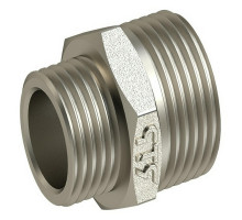Ниппель переходной РосТурПласт 25109 1″х3/4″ ДУ-25х20 Ру-40 латунь никелированный, наружная резьба