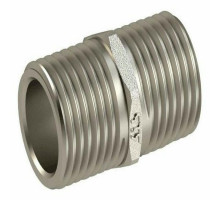 Ниппель равнопроходной РосТурПласт 32647 1/2″ Ду-15 Ру-40 L=31 мм латунь никелированный, НР