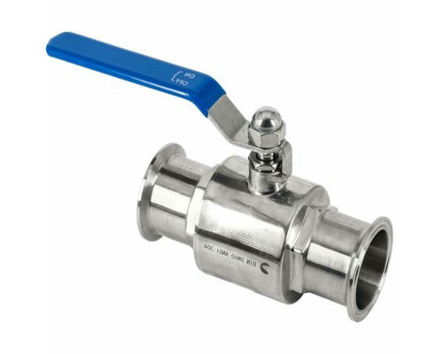 Кран шаровой NewKey NK-BCLP 1 1/2″ ДУ-40 PN-8 полнопроходной, присоединение - кламповое, корпус - нержавеющая сталь AISI304, управление - ручка-рычаг
