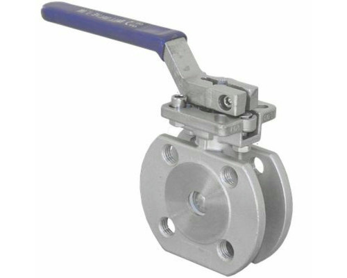 Кран шаровой NewKey NK-BIFp/4 1/2″ ДУ-15 PN-16 полнопроходной односоставной межфланцевый, корпус - нержавеющая сталь AISI304, с ISO-фланцем под привод, управление рукоятка-рычаг