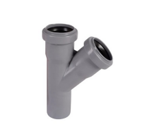Тройник PP-H Ostendorf HTEA Ду-75x50 45°, безнапорное давление, серый
