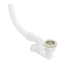 Сифон для поддона душевого Орио Эконом Е-82581 1 1/2″x50/40 регулируемый, с гофрой 40 мм, выпуск с нержавеющей решеткой