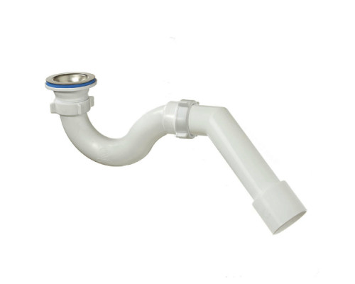 Сифон для поддона трубный Орио А-42587 1 1/2″x50/40 с переходной трубкой 45° 40/50, с нержавеющей решеткой