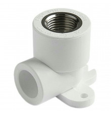 Водорозетка PRO AQUA Dn20х1/2″ Ру-25 комбинированная, с креплением, полипропиленовая, ВР/под приварку, белая