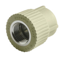 Муфта комбинированная PRO AQUA Dn20х3/4″ Ру-25 полипропиленовая, под приварку/ВР, серая