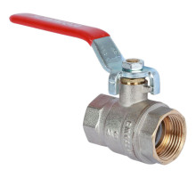 Кран шаровой ROMMER RBV-0001 3/4″ ДУ-20 PN-40 полнопроходной муфтовый, латунный, внутренняя/внутренняя резьба, управление ручка-рычаг