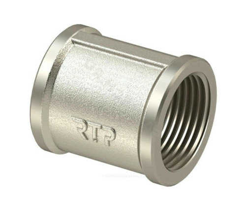 Муфта прямая РосТурПласт 1/2″ Ду-15 латунь никелированная, ВР