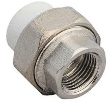 Муфта PP-R комбинированная РосТурПласт Dn20х1/2″ Ру-25 разъемная белая ВР