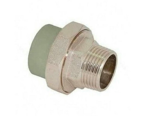 Муфта PP-R комбинированная РосТурПласт Dn25х1/2″ Ру-25 разъемная серая НР