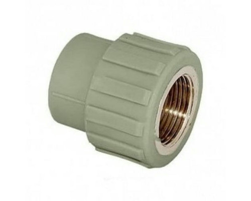 Муфта PP-R комбинированная РосТурПласт Dn20х1/2″ Ру-25 серая ВР