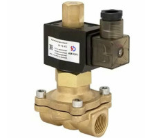 Клапан электромагнитный Росма СК-22 G1 1/4 Dn-32 PN-7 латунный, нормально открытый, прямого действия, мембрана - NBR, с катушкой 24В