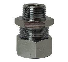 Муфта для ввода кабеля в трубу Россия PI 1/2″ ДУ-15 PN-10 латунная никелированная с накидной гайкой, присоединение наружная резьба