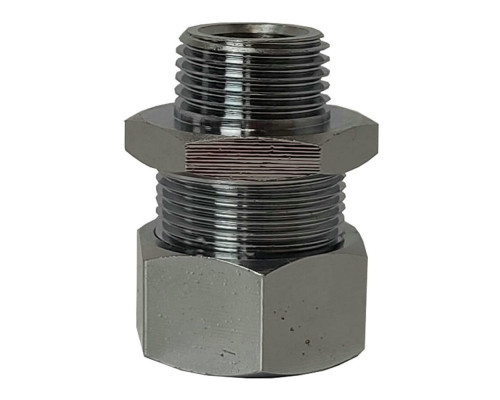 Муфта для ввода кабеля в трубу Россия PI 1/2″ ДУ-15 PN-10 латунная никелированная с накидной гайкой, присоединение наружная резьба