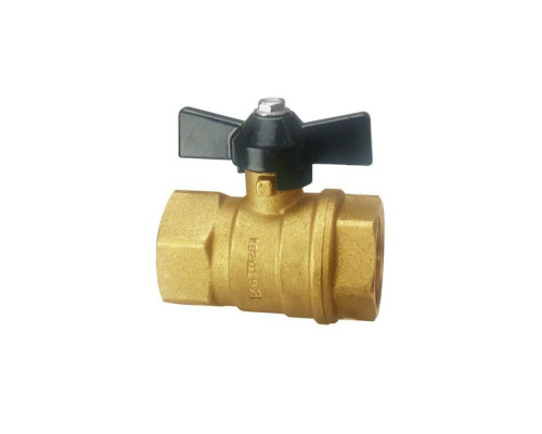Кран шаровой REMSAN ДУ-20 PN-16 полнопроходной муфтовый, г/г, латунный, внутренняя / внутренняя резьба, ручка-бабочка