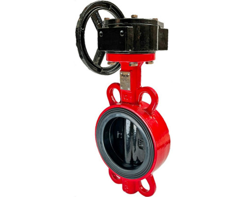Затвор дисковый поворотный REON RSV83RED DN80 PN-16 межфланцевый, корпус - чугун G40, с редуктором