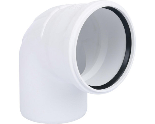 Отвод REHAU Raupiano Plus Ду-200x87° безнапорный, корпус - полипропилен, уплотнение - SBR, для шумопоглощающей канализации