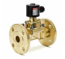 Клапан электромагнитный Smart SA-5576F Dn-40 PN-25 пилотный фланцевый, нормально закрытый, латунь, уплотнение - TEFLON, катушка 220В, для горячей воды и пара
