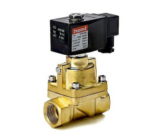 Клапан электромагнитный Smart SB-5572 3/8" Dn-15 PN-75 муфтовый, нормально закрытый, латунь, уплотнение - TEFLON, AC 24V