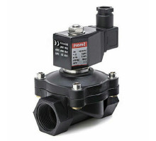 Клапан электромагнитный Smart SF-6234 11/4″ Dn-32 PN-10 муфтовый, нормально открытый, корпус - эколон, уплотнение - NBR, DC 24V