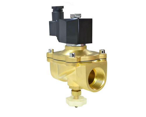 Клапан электромагнитный Smart SM-5563M 1″ Dn-25 PN-10 резьбовой, нормально закрытый, латунь, уплотнение - FKM, AC 110V, с ручным дублером