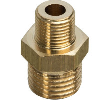 Ниппель STOUT SFT-0003 1/2″x3/8″ Ду-15x10 ру16 переходной, корпус - латунь, НР