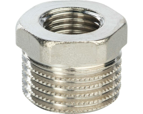 Футорка STOUT SFT-0029-000134 1″х3/4″ Ду-25х20 Ру-16 корпус — латунь  никелированная, для стальных труб, резьба внутренняя/наружная
