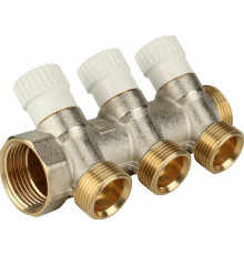 Коллектор STOUT SMB 6851 1″-3/4″ PN-10 распределительный, корпус- никелированная латунь, 2 отвода