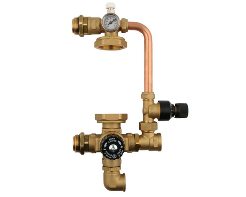 Узел насосно-смесительный STOUT SDG-0120 ДУ-20 PN-10, без насоса, с 4-х ходовым термостатическим клапаном и байпасом