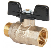 Кран шаровой STOUT SVB-0004 1/2″ ДУ-15 PN-50 полнопроходной муфтовый, латунный, внутренняя/наружная резьба, управление ручка-бабочка