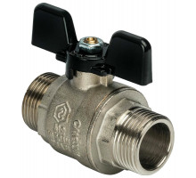 Кран шаровой STOUT SVB-0006 3/4″ ДУ-20 PN-50 полнопроходной муфтовый, латунный, наружная/наружная резьба, управление ручка-бабочка