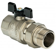 Кран шаровой STOUT SVB-0007 1 1/4″ ДУ-32 PN-40 полнопроходной муфтовый, латунный, внутренняя/наружная резьба, управление ручка-бабочка