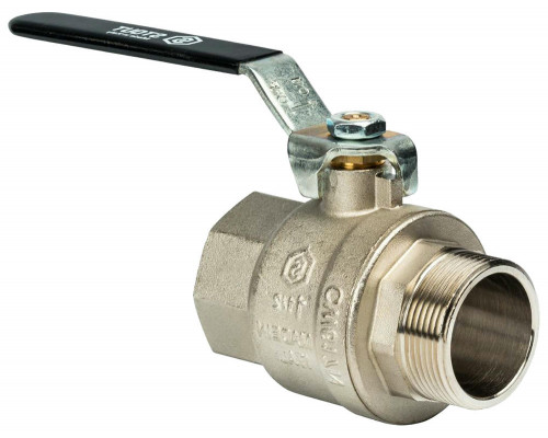 Кран шаровой STOUT SVB-0003 1 1/2″ ДУ-40 PN-32 полнопроходной муфтовый, латунный, внутренняя/наружная резьба, управление ручка-рычаг