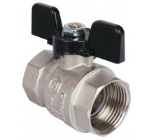 Кран шаровой STOUT SVB-0012 1″ ДУ-25 PN-32 стандартнопроходной муфтовый, латунный, внутренняя/внутренняя резьба, управление ручка-бабочка