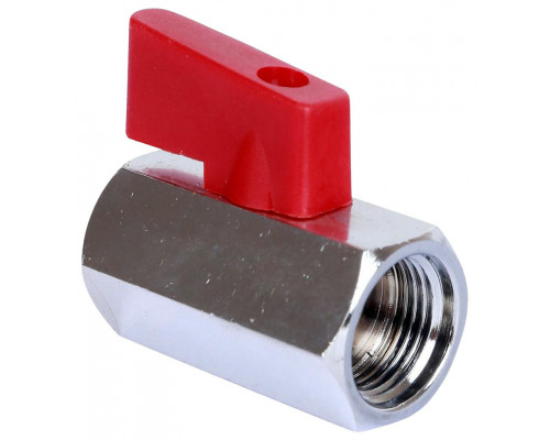Кран шаровой STOUT SVB-0021 3/8″ ДУ-10 PN-10 полнопроходной муфтовый, латунный, внутренняя/внутренняя резьба, управление ручка-флажок