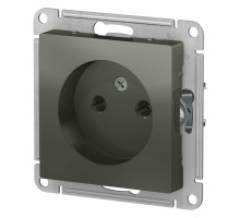 Розетка Systeme Electric AtlasDesign 1-местная для скрытой установки 16А IP20 без заземления, без шторок, сталь