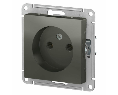Розетка Systeme Electric AtlasDesign 1-местная для скрытой установки 16А IP20 без заземления, без шторок, сталь