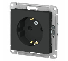 Розетка Systeme Electric AtlasDesign 1-местная для скрытой установки 16А IP20 с заземлением, со шторками, карбон
